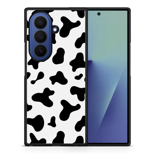 Θήκη Samsung Galaxy Z Fold7 Cow Print από τη Smartfits με σχέδιο στο πίσω μέρος και μαύρο περίβλημα | Samsung Galaxy Z Fold7 Cow Print case with colorful back and black bezels
