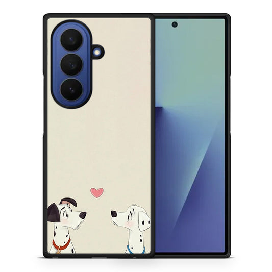 Θήκη Samsung Galaxy Z Fold7 Dalmatians Love από τη Smartfits με σχέδιο στο πίσω μέρος και μαύρο περίβλημα | Samsung Galaxy Z Fold7 Dalmatians Love case with colorful back and black bezels