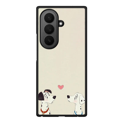 Samsung Galaxy Z Fold7 Dalmatians Love θήκη από τη Smartfits με σχέδιο στο πίσω μέρος και μαύρο περίβλημα | Smartphone case with colorful back and black bezels by Smartfits