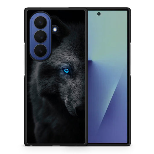 Θήκη Samsung Galaxy Z Fold7 Dark Wolf από τη Smartfits με σχέδιο στο πίσω μέρος και μαύρο περίβλημα | Samsung Galaxy Z Fold7 Dark Wolf case with colorful back and black bezels