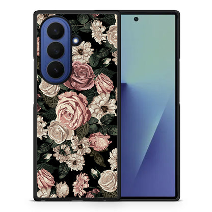 Θήκη Samsung Galaxy Z Fold7 Wild Roses Flower από τη Smartfits με σχέδιο στο πίσω μέρος και μαύρο περίβλημα | Samsung Galaxy Z Fold7 Wild Roses Flower case with colorful back and black bezels
