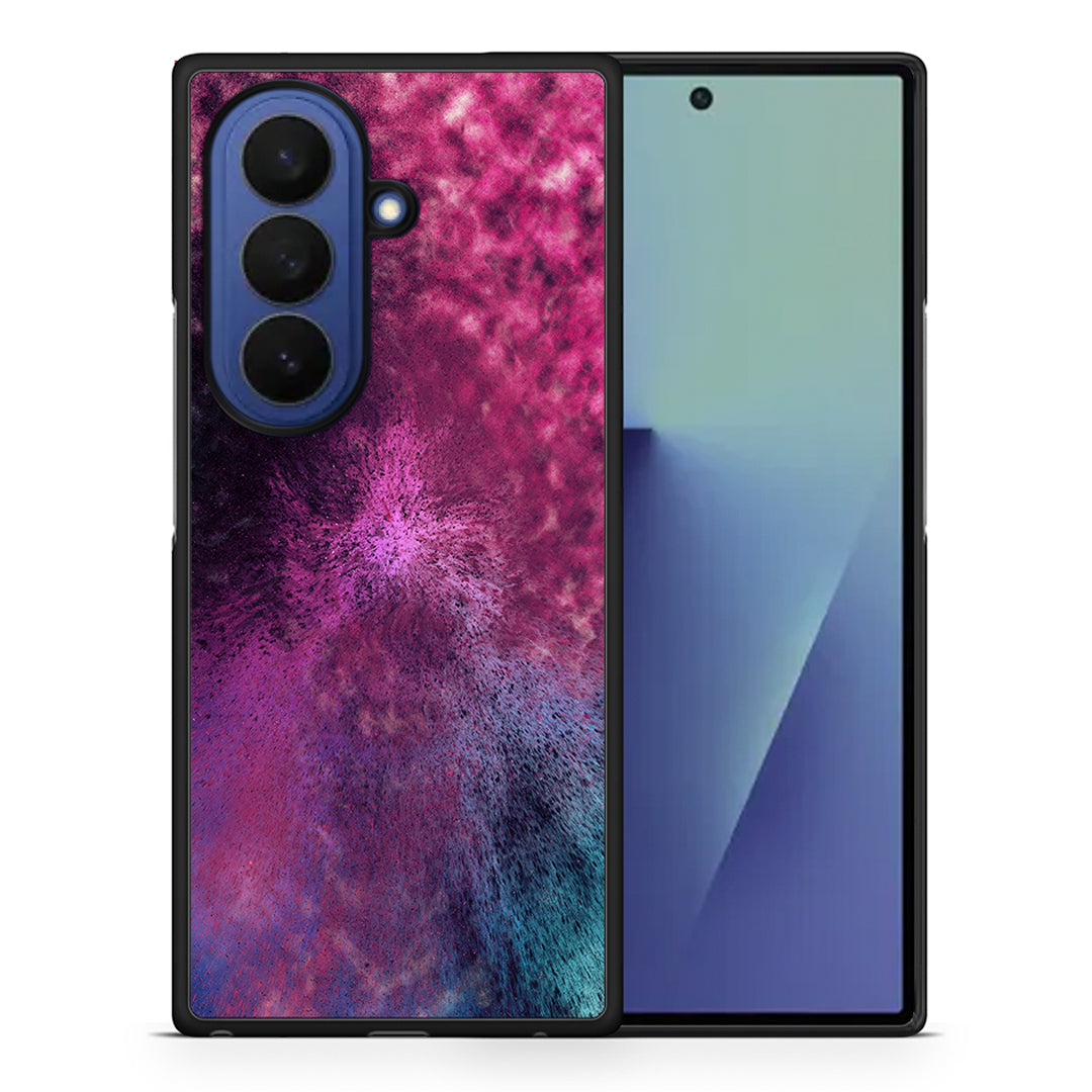 Θήκη Samsung Galaxy Z Fold7 Aurora Galaxy από τη Smartfits με σχέδιο στο πίσω μέρος και μαύρο περίβλημα | Samsung Galaxy Z Fold7 Aurora Galaxy case with colorful back and black bezels