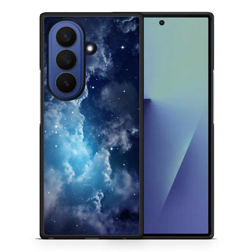 Θήκη Samsung Galaxy Z Fold7 Blue Sky Galaxy από τη Smartfits με σχέδιο στο πίσω μέρος και μαύρο περίβλημα | Samsung Galaxy Z Fold7 Blue Sky Galaxy case with colorful back and black bezels