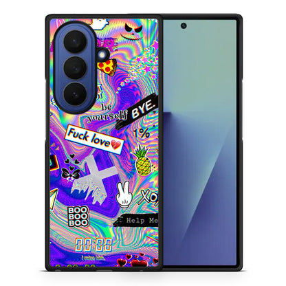 Θήκη Samsung Galaxy Z Fold7 Game Over από τη Smartfits με σχέδιο στο πίσω μέρος και μαύρο περίβλημα | Samsung Galaxy Z Fold7 Game Over case with colorful back and black bezels