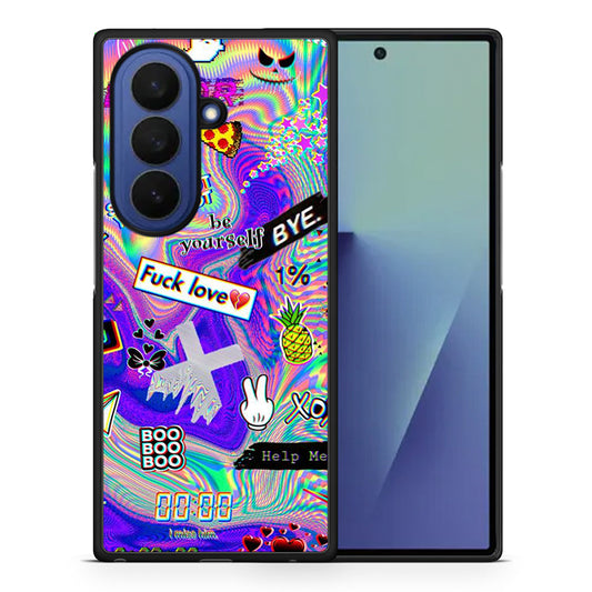 Θήκη Samsung Galaxy Z Fold7 Game Over από τη Smartfits με σχέδιο στο πίσω μέρος και μαύρο περίβλημα | Samsung Galaxy Z Fold7 Game Over case with colorful back and black bezels