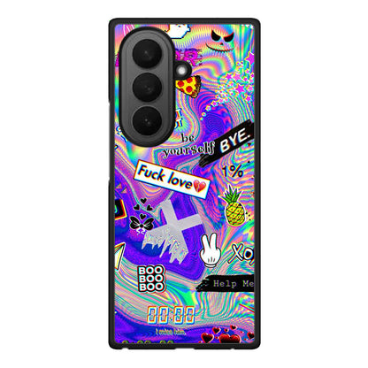 Samsung Galaxy Z Fold7 Game Over θήκη από τη Smartfits με σχέδιο στο πίσω μέρος και μαύρο περίβλημα | Smartphone case with colorful back and black bezels by Smartfits