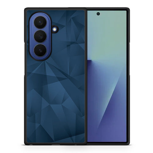 Θήκη Samsung Galaxy Z Fold7 Blue Abstract Geometric από τη Smartfits με σχέδιο στο πίσω μέρος και μαύρο περίβλημα | Samsung Galaxy Z Fold7 Blue Abstract Geometric case with colorful back and black bezels