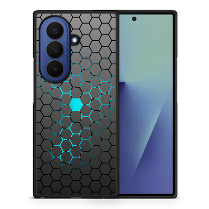 Θήκη Samsung Galaxy Z Fold7 Hexagonal Geometric από τη Smartfits με σχέδιο στο πίσω μέρος και μαύρο περίβλημα | Samsung Galaxy Z Fold7 Hexagonal Geometric case with colorful back and black bezels