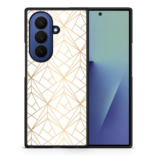 Θήκη Samsung Galaxy Z Fold7 Luxury White Geometric από τη Smartfits με σχέδιο στο πίσω μέρος και μαύρο περίβλημα | Samsung Galaxy Z Fold7 Luxury White Geometric case with colorful back and black bezels