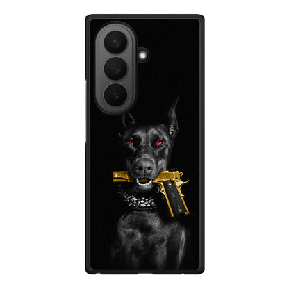 Samsung Galaxy Z Fold7 Golden Gun Θήκη Αγίου Βαλεντίνου από τη Smartfits με σχέδιο στο πίσω μέρος και μαύρο περίβλημα | Smartphone case with colorful back and black bezels by Smartfits