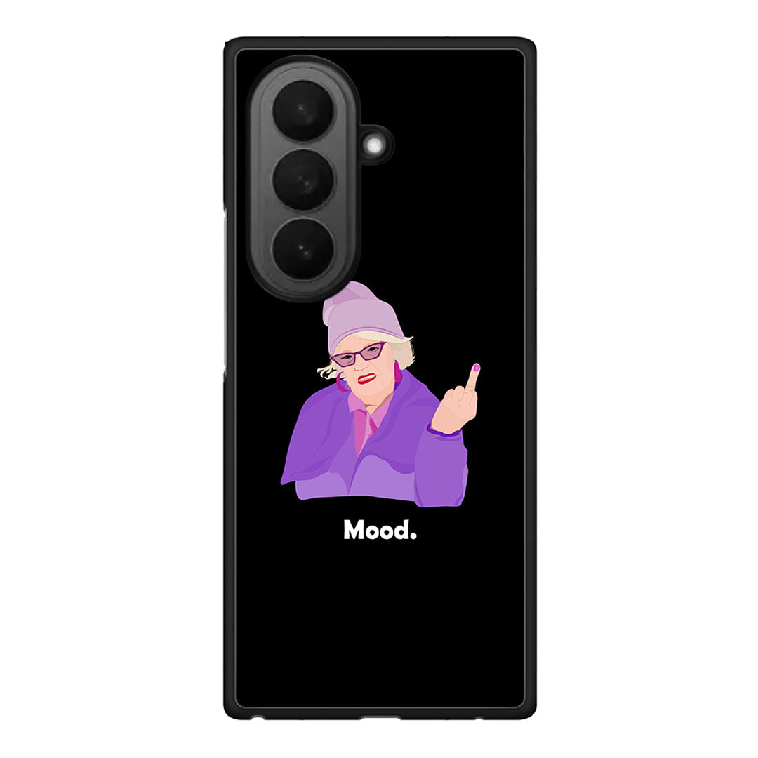 Samsung Galaxy Z Fold7 Grandma Mood Black θήκη από τη Smartfits με σχέδιο στο πίσω μέρος και μαύρο περίβλημα | Smartphone case with colorful back and black bezels by Smartfits