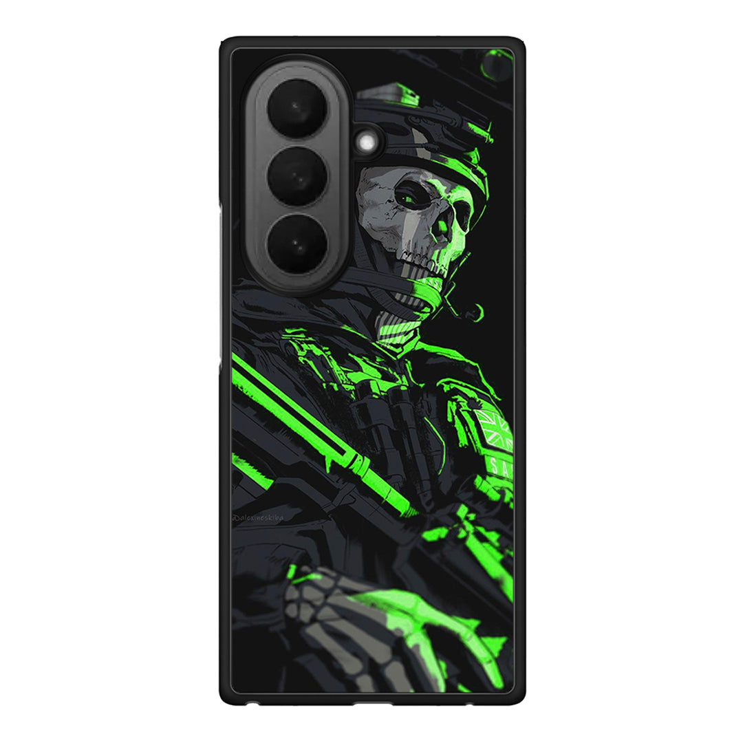 Samsung Galaxy Z Fold7 Green Soldier Θήκη Αγίου Βαλεντίνου από τη Smartfits με σχέδιο στο πίσω μέρος και μαύρο περίβλημα | Smartphone case with colorful back and black bezels by Smartfits
