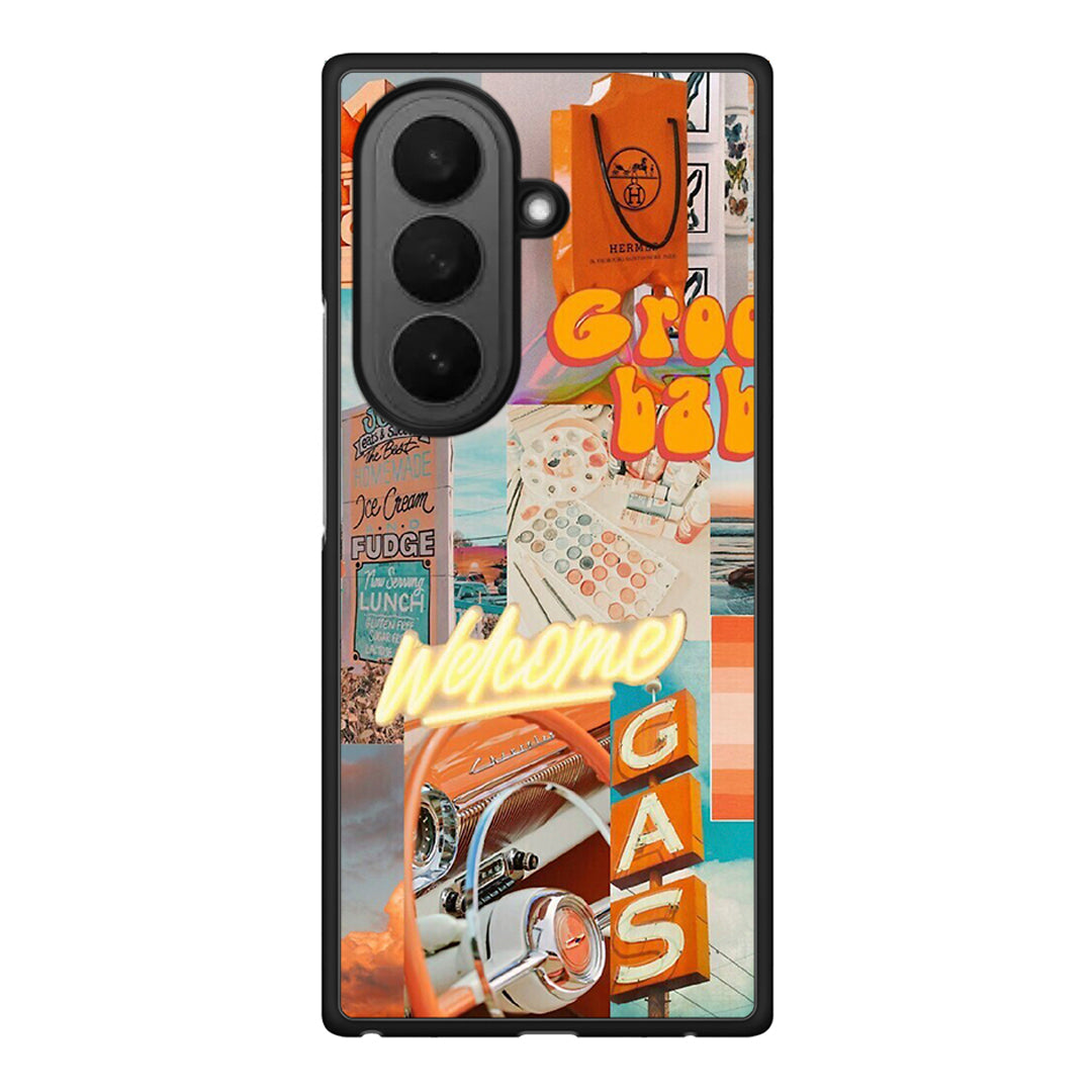 Samsung Galaxy Z Fold7 Groovy Babe Θήκη Αγίου Βαλεντίνου από τη Smartfits με σχέδιο στο πίσω μέρος και μαύρο περίβλημα | Smartphone case with colorful back and black bezels by Smartfits