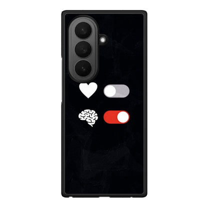 Samsung Galaxy Z Fold7 Heart Vs Brain Θήκη Αγίου Βαλεντίνου από τη Smartfits με σχέδιο στο πίσω μέρος και μαύρο περίβλημα | Smartphone case with colorful back and black bezels by Smartfits