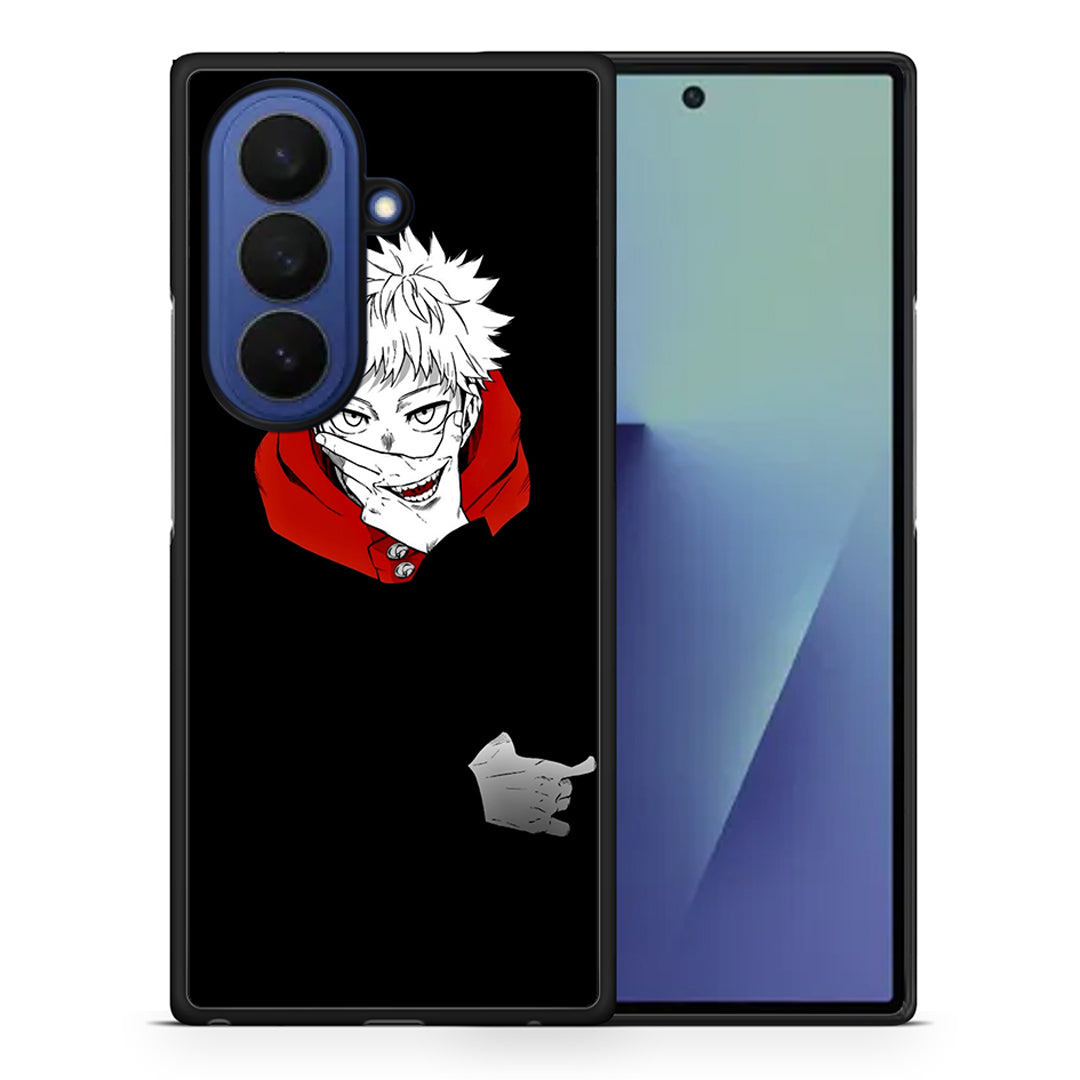 Θήκη Samsung Galaxy Z Fold7 Itadori Anime από τη Smartfits με σχέδιο στο πίσω μέρος και μαύρο περίβλημα | Samsung Galaxy Z Fold7 Itadori Anime case with colorful back and black bezels