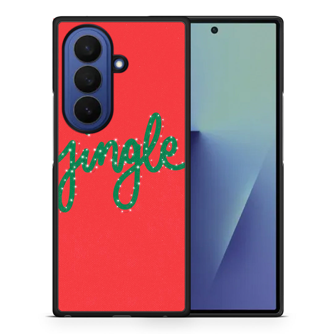 Θήκη Samsung Galaxy Z Fold7 Jingle Xmas από τη Smartfits με σχέδιο στο πίσω μέρος και μαύρο περίβλημα | Samsung Galaxy Z Fold7 Jingle Xmas case with colorful back and black bezels
