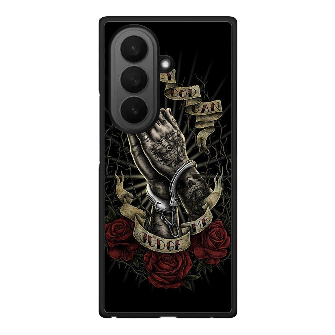 Samsung Galaxy Z Fold7 Judge By God θήκη από τη Smartfits με σχέδιο στο πίσω μέρος και μαύρο περίβλημα | Smartphone case with colorful back and black bezels by Smartfits