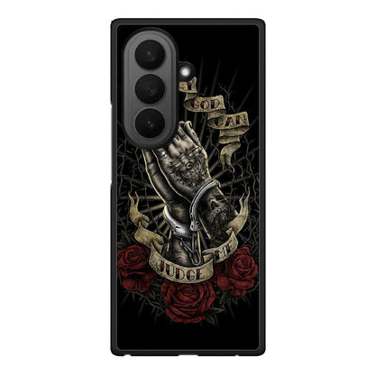 Samsung Galaxy Z Fold7 Judge By God θήκη από τη Smartfits με σχέδιο στο πίσω μέρος και μαύρο περίβλημα | Smartphone case with colorful back and black bezels by Smartfits