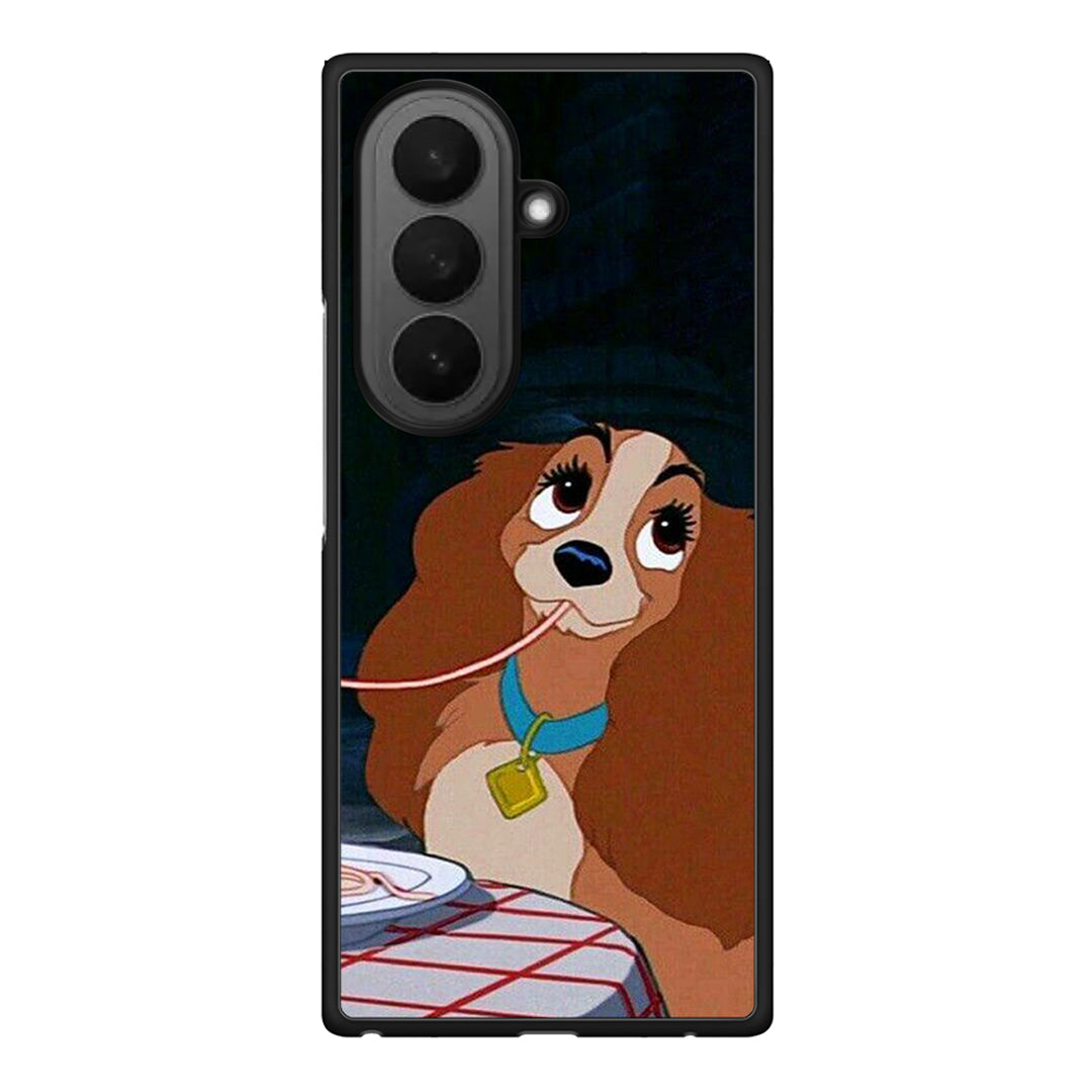 Samsung Galaxy Z Fold7 Lady And Tramp 2 Θήκη Αγίου Βαλεντίνου από τη Smartfits με σχέδιο στο πίσω μέρος και μαύρο περίβλημα | Smartphone case with colorful back and black bezels by Smartfits