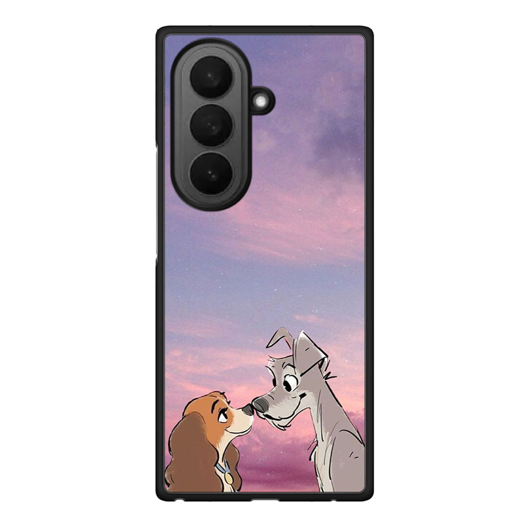 Samsung Galaxy Z Fold7 Lady And Tramp θήκη από τη Smartfits με σχέδιο στο πίσω μέρος και μαύρο περίβλημα | Smartphone case with colorful back and black bezels by Smartfits