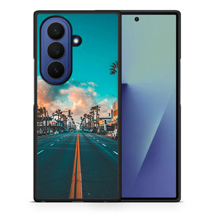 Θήκη Samsung Galaxy Z Fold7 City Landscape από τη Smartfits με σχέδιο στο πίσω μέρος και μαύρο περίβλημα | Samsung Galaxy Z Fold7 City Landscape case with colorful back and black bezels