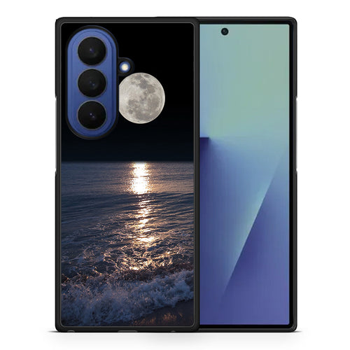 Θήκη Samsung Galaxy Z Fold7 Moon Landscape από τη Smartfits με σχέδιο στο πίσω μέρος και μαύρο περίβλημα | Samsung Galaxy Z Fold7 Moon Landscape case with colorful back and black bezels