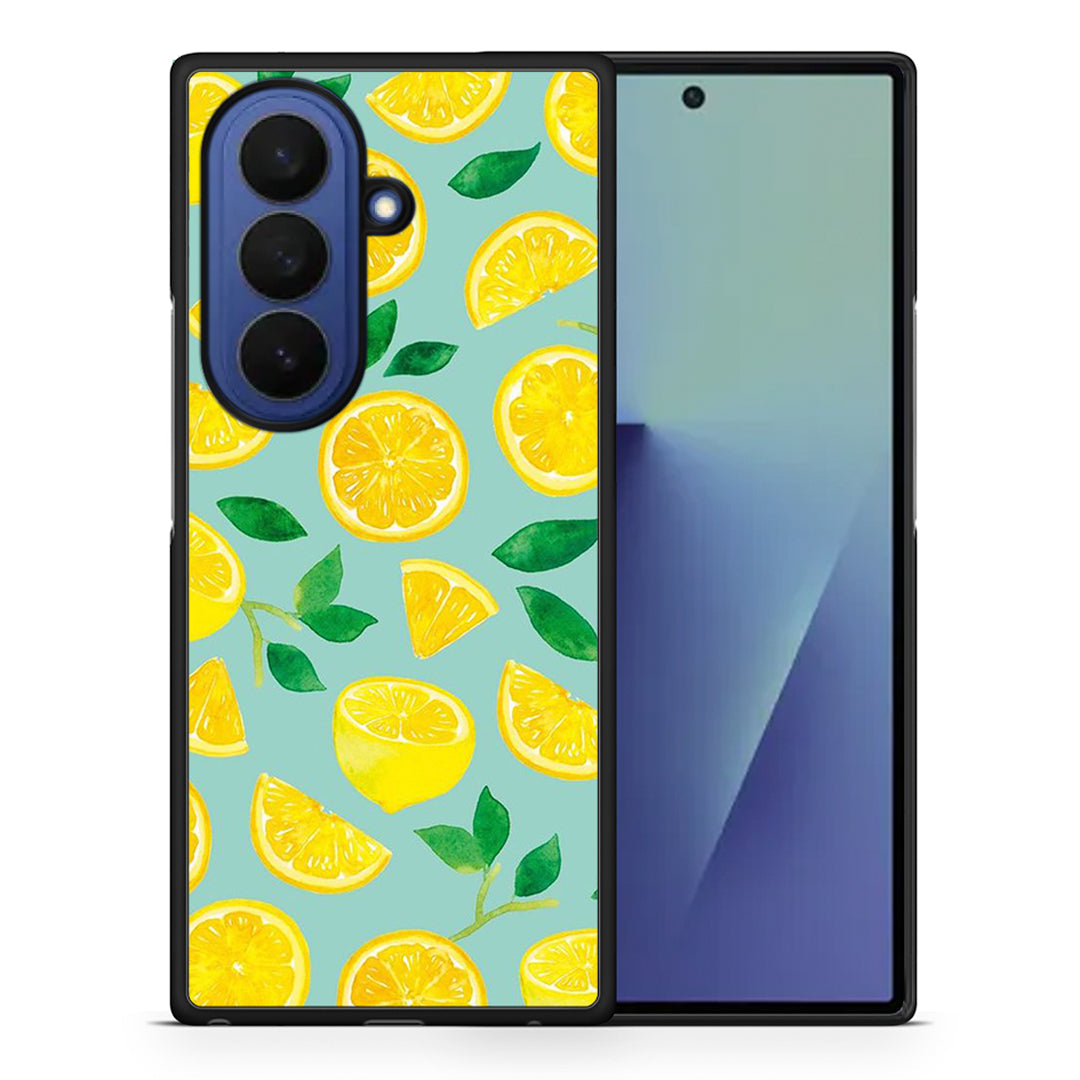 Θήκη Samsung Galaxy Z Fold7 Lemons από τη Smartfits με σχέδιο στο πίσω μέρος και μαύρο περίβλημα | Samsung Galaxy Z Fold7 Lemons case with colorful back and black bezels