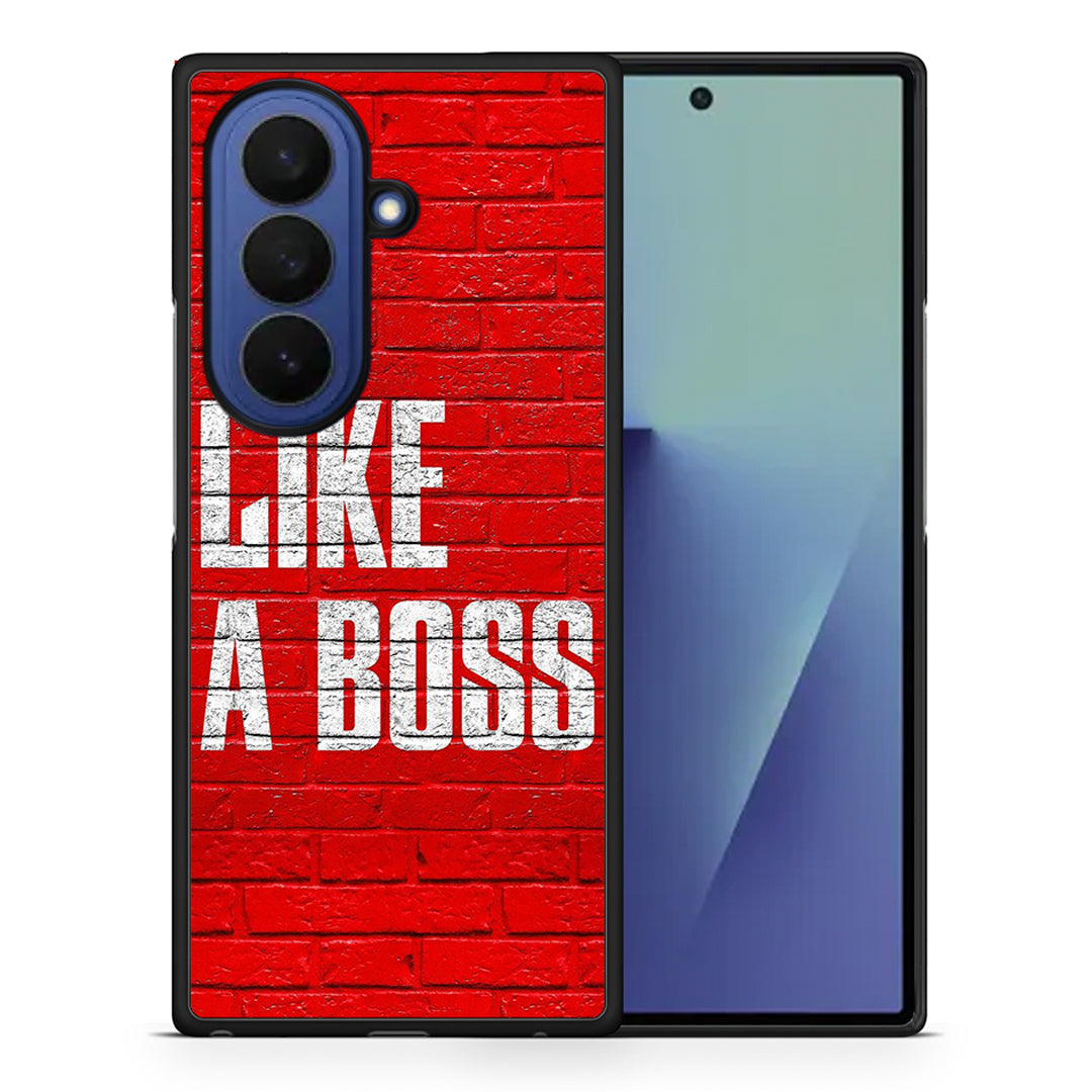 Θήκη Samsung Galaxy Z Fold7 Like A Boss από τη Smartfits με σχέδιο στο πίσω μέρος και μαύρο περίβλημα | Samsung Galaxy Z Fold7 Like A Boss case with colorful back and black bezels