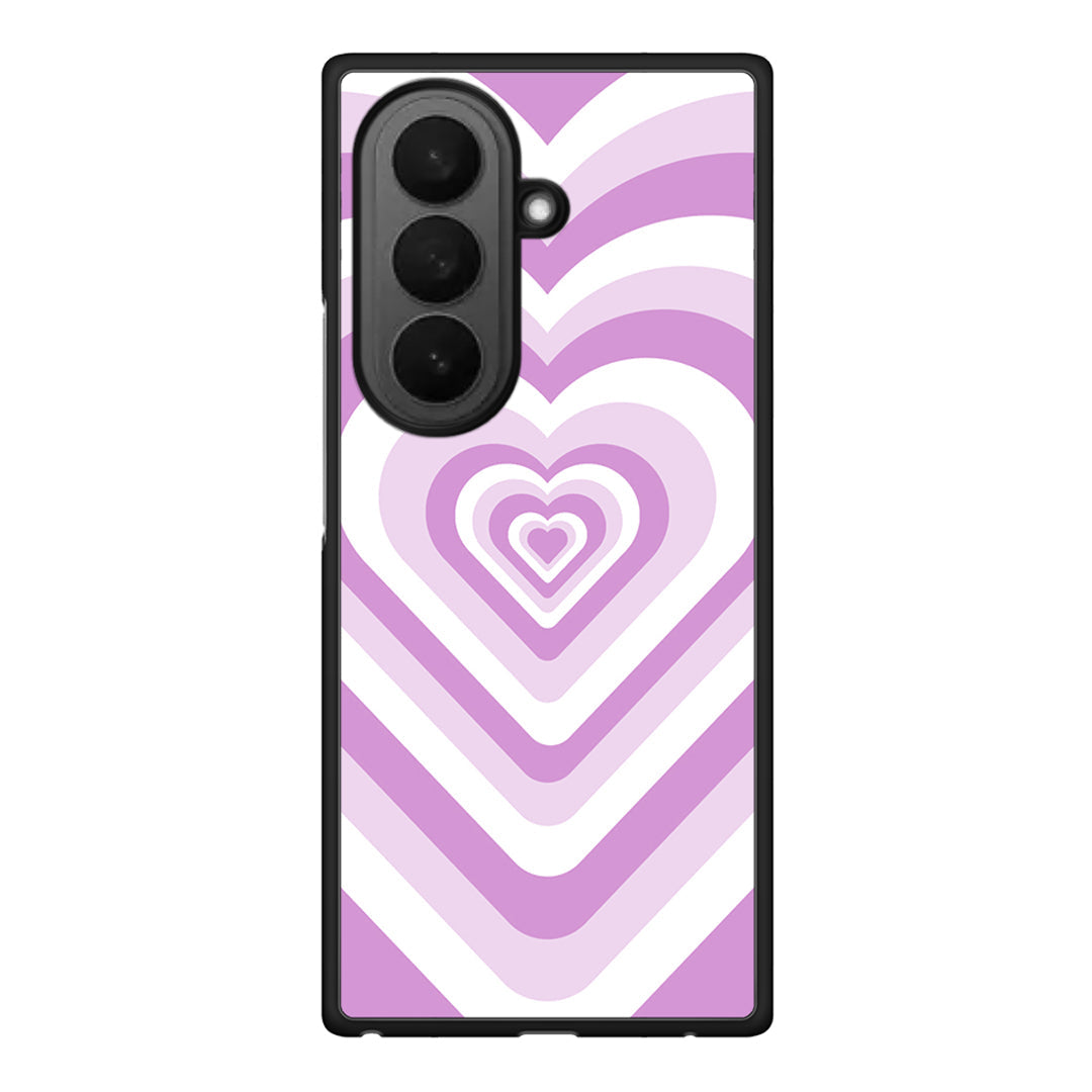 Samsung Galaxy Z Fold7 Lilac Hearts θήκη από τη Smartfits με σχέδιο στο πίσω μέρος και μαύρο περίβλημα | Smartphone case with colorful back and black bezels by Smartfits