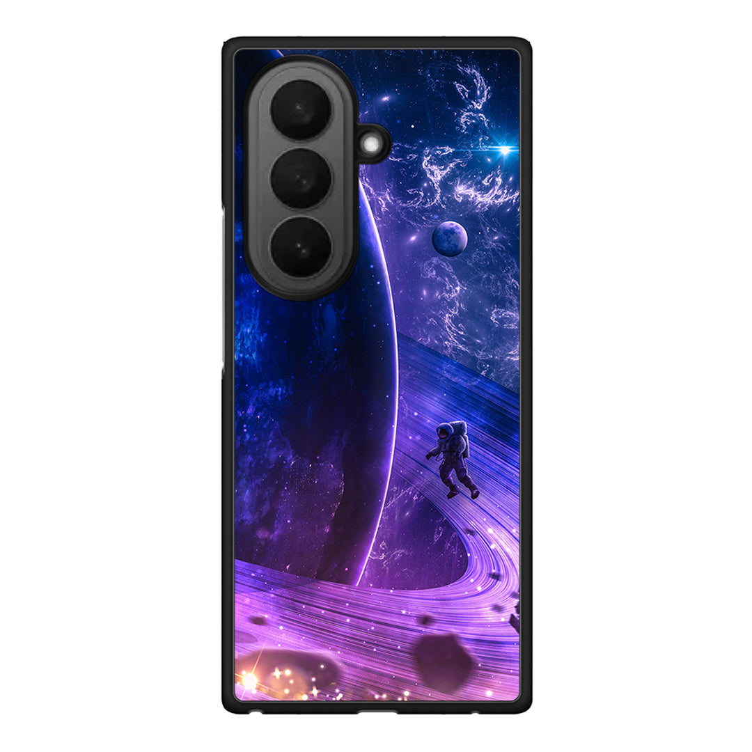 Samsung Galaxy Z Fold7 Lost Astronaut θήκη από τη Smartfits με σχέδιο στο πίσω μέρος και μαύρο περίβλημα | Smartphone case with colorful back and black bezels by Smartfits