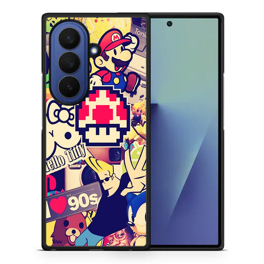 Θήκη Samsung Galaxy Z Fold7 Love The 90s από τη Smartfits με σχέδιο στο πίσω μέρος και μαύρο περίβλημα | Samsung Galaxy Z Fold7 Love The 90s case with colorful back and black bezels