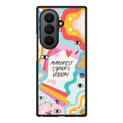 Samsung Galaxy Z Fold7 Manifest Your Vision θήκη από τη Smartfits με σχέδιο στο πίσω μέρος και μαύρο περίβλημα | Smartphone case with colorful back and black bezels by Smartfits