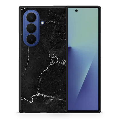 Θήκη Samsung Galaxy Z Fold7 Marble Black από τη Smartfits με σχέδιο στο πίσω μέρος και μαύρο περίβλημα | Samsung Galaxy Z Fold7 Marble Black case with colorful back and black bezels