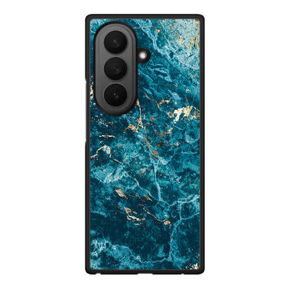 Samsung Galaxy Z Fold7 Marble Blue θήκη από τη Smartfits με σχέδιο στο πίσω μέρος και μαύρο περίβλημα | Smartphone case with colorful back and black bezels by Smartfits