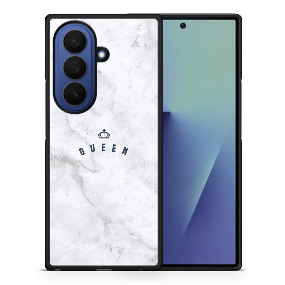 Θήκη Samsung Galaxy Z Fold7 Queen Marble από τη Smartfits με σχέδιο στο πίσω μέρος και μαύρο περίβλημα | Samsung Galaxy Z Fold7 Queen Marble case with colorful back and black bezels