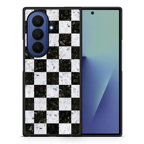 Θήκη Samsung Galaxy Z Fold7 Square Geometric Marble από τη Smartfits με σχέδιο στο πίσω μέρος και μαύρο περίβλημα | Samsung Galaxy Z Fold7 Square Geometric Marble case with colorful back and black bezels