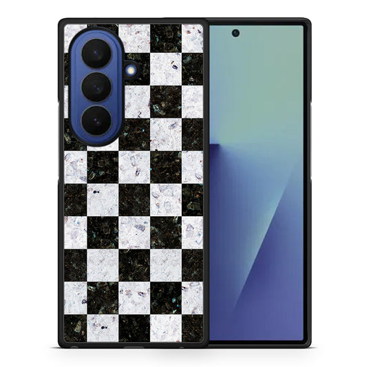 Θήκη Samsung Galaxy Z Fold7 Square Geometric Marble από τη Smartfits με σχέδιο στο πίσω μέρος και μαύρο περίβλημα | Samsung Galaxy Z Fold7 Square Geometric Marble case with colorful back and black bezels