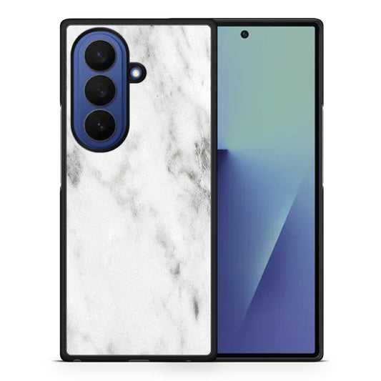 Θήκη Samsung Galaxy Z Fold7 White Marble από τη Smartfits με σχέδιο στο πίσω μέρος και μαύρο περίβλημα | Samsung Galaxy Z Fold7 White Marble case with colorful back and black bezels