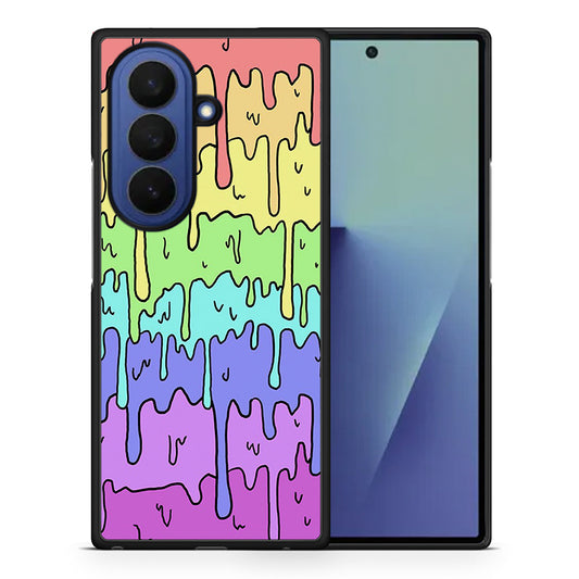 Θήκη Samsung Galaxy Z Fold7 Melting Rainbow από τη Smartfits με σχέδιο στο πίσω μέρος και μαύρο περίβλημα | Samsung Galaxy Z Fold7 Melting Rainbow case with colorful back and black bezels