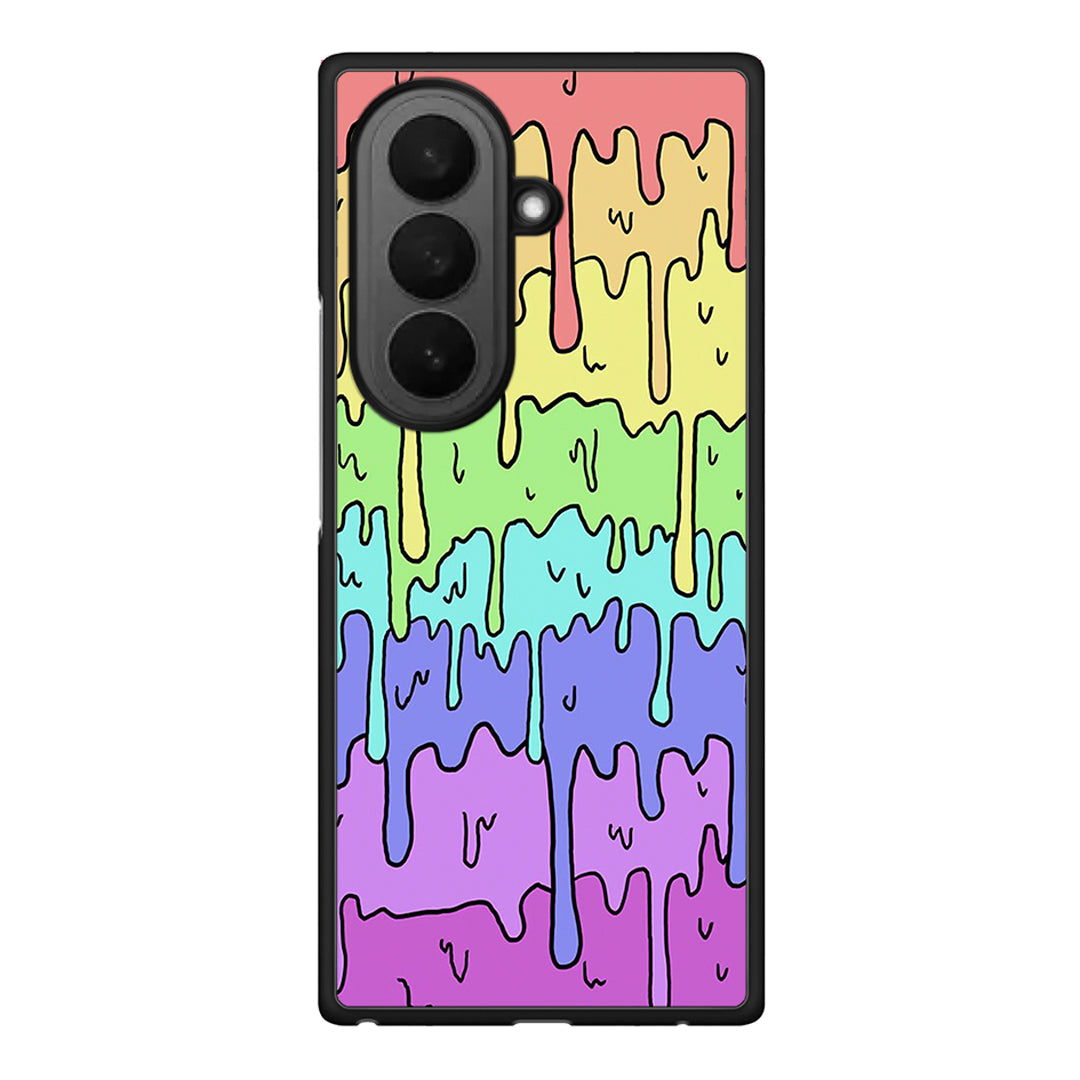 Samsung Galaxy Z Fold7 Melting Rainbow θήκη από τη Smartfits με σχέδιο στο πίσω μέρος και μαύρο περίβλημα | Smartphone case with colorful back and black bezels by Smartfits