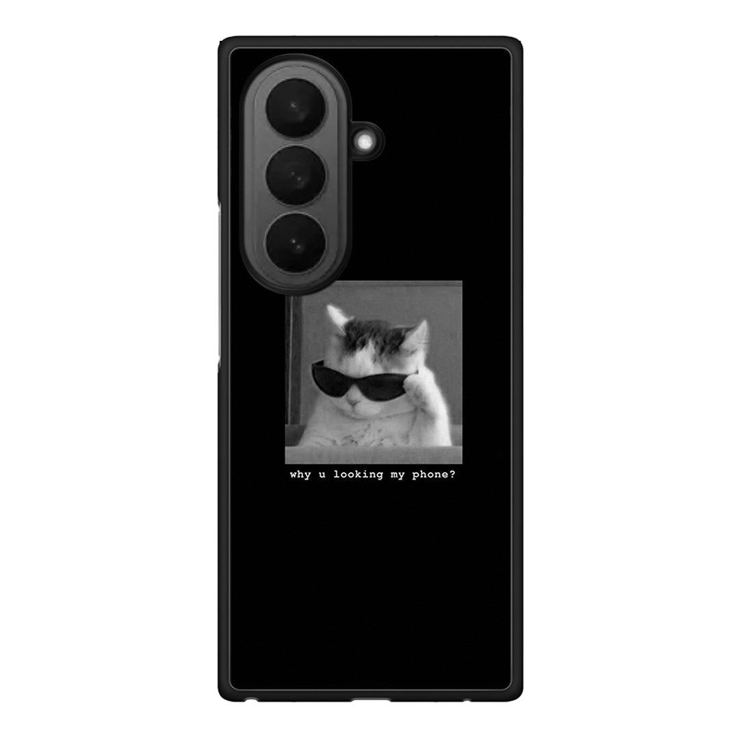 Samsung Galaxy Z Fold7 Meme Cat θήκη από τη Smartfits με σχέδιο στο πίσω μέρος και μαύρο περίβλημα | Smartphone case with colorful back and black bezels by Smartfits