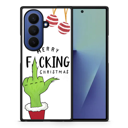 Θήκη Samsung Galaxy Z Fold7 Merry F Xmas από τη Smartfits με σχέδιο στο πίσω μέρος και μαύρο περίβλημα | Samsung Galaxy Z Fold7 Merry F Xmas case with colorful back and black bezels