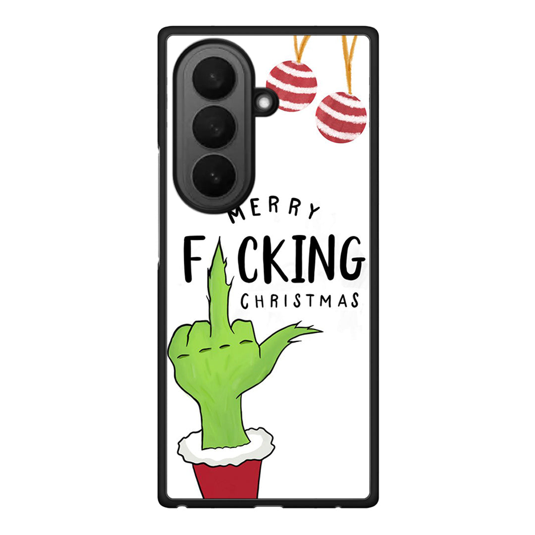Samsung Galaxy Z Fold7 Merry F Xmas θήκη από τη Smartfits με σχέδιο στο πίσω μέρος και μαύρο περίβλημα | Smartphone case with colorful back and black bezels by Smartfits