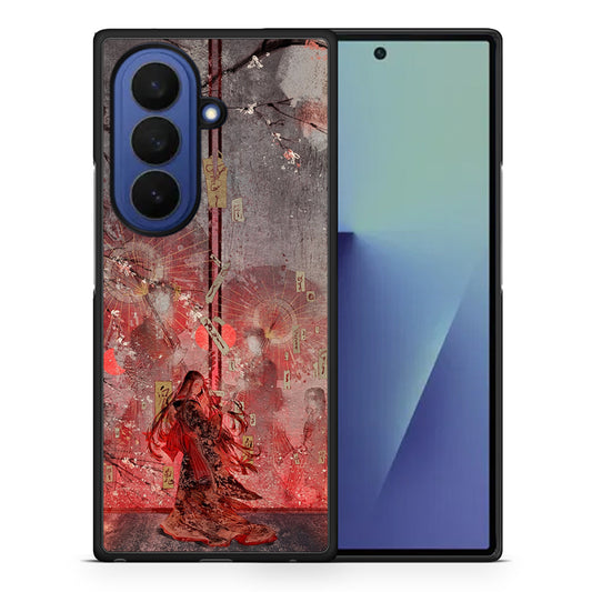 Θήκη Samsung Galaxy Z Fold7 Nezuko Kamado από τη Smartfits με σχέδιο στο πίσω μέρος και μαύρο περίβλημα | Samsung Galaxy Z Fold7 Nezuko Kamado case with colorful back and black bezels