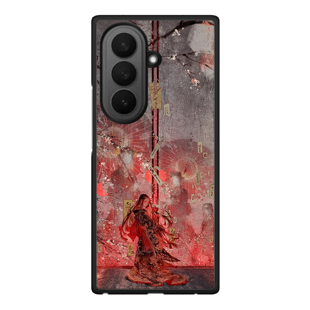 Samsung Galaxy Z Fold7 Nezuko Kamado θήκη από τη Smartfits με σχέδιο στο πίσω μέρος και μαύρο περίβλημα | Smartphone case with colorful back and black bezels by Smartfits