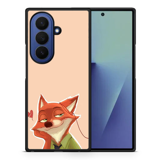 Θήκη Samsung Galaxy Z Fold7 Nick Wilde And Judy Hopps Love 1 από τη Smartfits με σχέδιο στο πίσω μέρος και μαύρο περίβλημα | Samsung Galaxy Z Fold7 Nick Wilde And Judy Hopps Love 1 case with colorful back and black bezels