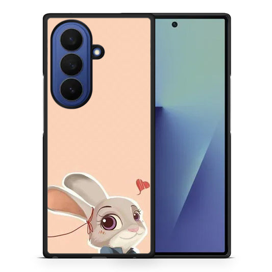 Θήκη Samsung Galaxy Z Fold7 Nick Wilde And Judy Hopps Love 2 από τη Smartfits με σχέδιο στο πίσω μέρος και μαύρο περίβλημα | Samsung Galaxy Z Fold7 Nick Wilde And Judy Hopps Love 2 case with colorful back and black bezels