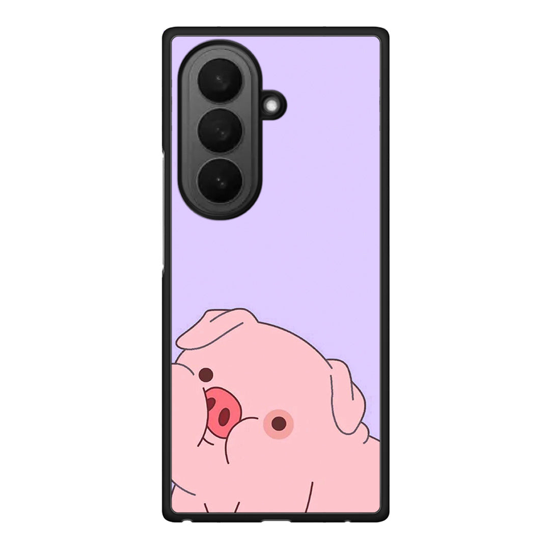 Samsung Galaxy Z Fold7 Pig Love 2 Θήκη Αγίου Βαλεντίνου από τη Smartfits με σχέδιο στο πίσω μέρος και μαύρο περίβλημα | Smartphone case with colorful back and black bezels by Smartfits