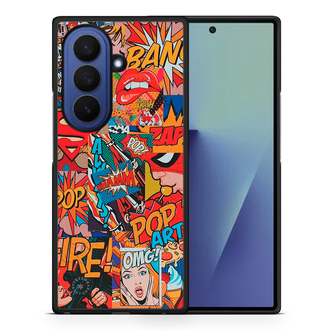 Θήκη Samsung Galaxy Z Fold7 PopArt OMG από τη Smartfits με σχέδιο στο πίσω μέρος και μαύρο περίβλημα | Samsung Galaxy Z Fold7 PopArt OMG case with colorful back and black bezels
