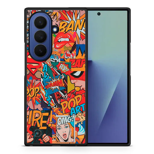 Θήκη Samsung Galaxy Z Fold7 PopArt OMG από τη Smartfits με σχέδιο στο πίσω μέρος και μαύρο περίβλημα | Samsung Galaxy Z Fold7 PopArt OMG case with colorful back and black bezels